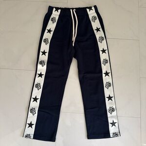 Darc Sport Navy Track Pants with Star and Logo Stripes